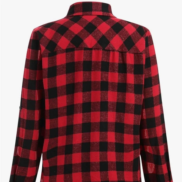 Flannel Co Stylish Buffalo Check Flannel plaid shirt. Red and Black size XXL - Picture 9 of 14
